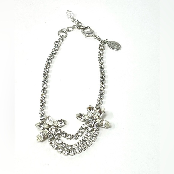 New Anthropologie BHLDN Ti Adoro Crystal Silver Bracelet - Picture 2 of 5